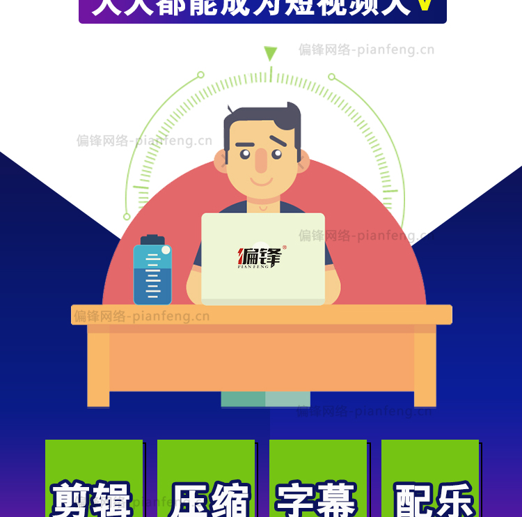 短视频制作剪辑视频加水印文字抖音快手火山短视频加字幕配乐压缩(图2)