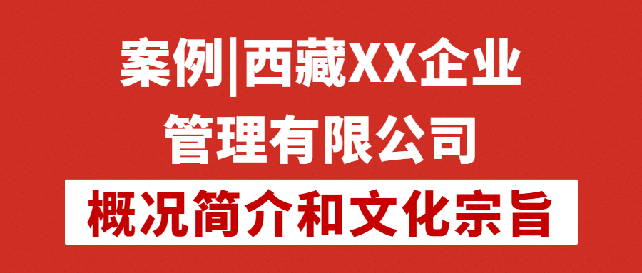 案例|西藏XX企业管理有限公司概况简介和文化宗旨(图1)