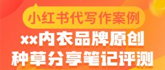 小红书代写作案例|xx内衣品牌原创种草分享笔记评测