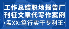 工作总结职场报告厂刊征文章代写作案例|孟XX:笃行实干专利王