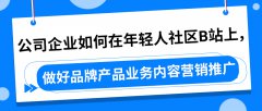 公司企业如何在年轻人社区B站上，做好品牌产品业务内容营销推广